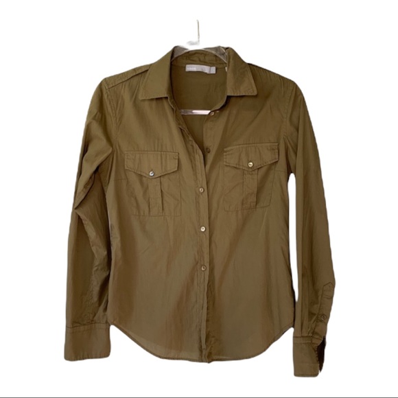 Vince Tops - Vince cotton button shirt green size 4